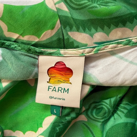 FARM Rio Green and Cream Patterned Midi Dress - Picture 10 of 14